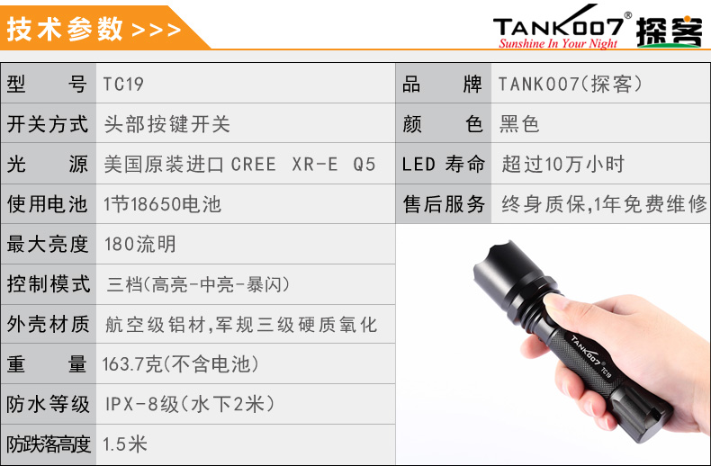 選購強(qiáng)光手電筒什么品牌好？探客TANK007手電筒生產(chǎn)廠家